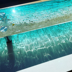 モニターラック ターコイズブルームーンビーチ ガラススタンドラック 3枚目の画像