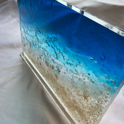 ゆう様専用　インテリアパネル 夜光虫　瑠璃色の海の  立てかけパネル39×25 8枚目の画像