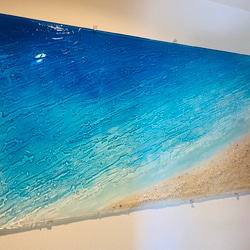 nikoniko様専用　壁飾りパネル エメラルドブルーの海と砂浜 天国に一番近い島 と光るビーチ145×35 2枚目の画像