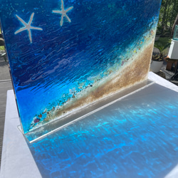 インテリアアートパネル 瑠璃色の海の  立てかけパネル　70cm×40cm 6枚目の画像