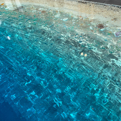 あすか様専用　センターテーブル ブルームーンビーチ  波打ち際のシェルやスターフィッシュ  とホヌ　minamo 1枚目の画像