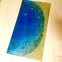 ブルームーンビーチ スターフッィシュと青い海のテーブル 5枚目の画像