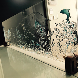 水跳ね防止 パネルスタンド  イルカ ドルフィン ファミリー キッチン用パネル 1枚目の画像