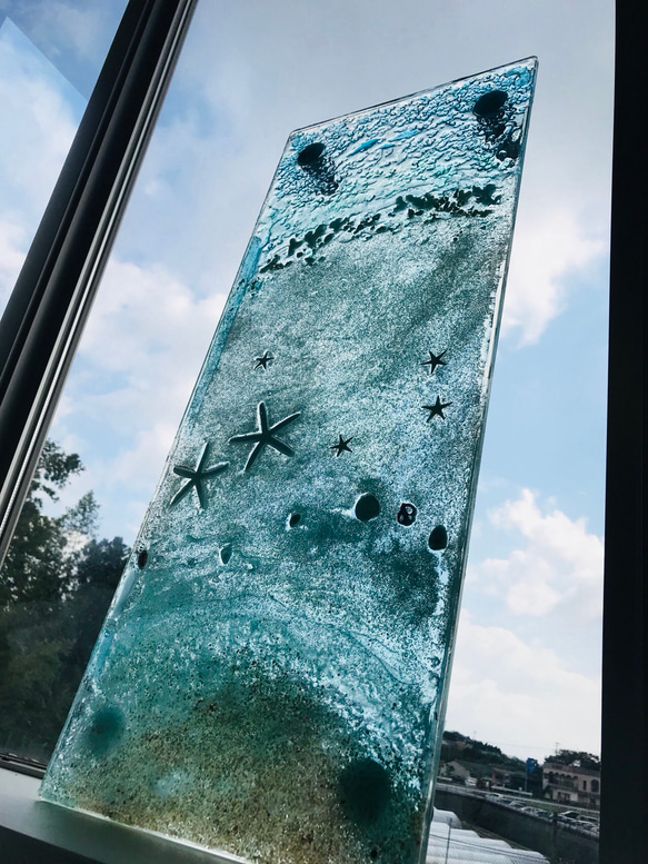 スタンド ラック  エメラルドブルーのラグーン    ガラススタンド 5枚目の画像