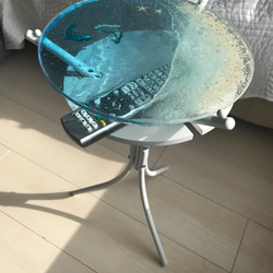 ドルフィン ムーンビーチ ナイトムーンビーチ 光る砂浜   ガラスサイドテーブル丸 2枚目の画像