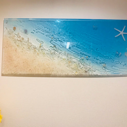 アートパネル　壁掛けパネル　ブルーシーのビーチ 70×30 5枚目の画像