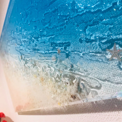 壁掛けパネルスタンド ブルーシーのビーチ 80×40 4枚目の画像