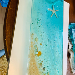 かず様専用  壁掛けパネルスタンド ブルーシーのビーチ mimamo90×25 2セット 2枚目の画像