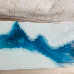 ガラス センターテーブル  流氷の海 北極 南極 3枚目の画像