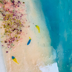 はせぱんだ様専用  センターテーブル  モルジブの海 ハウスリーフ  お魚の群れと波紋 水面 水中 4枚目の画像