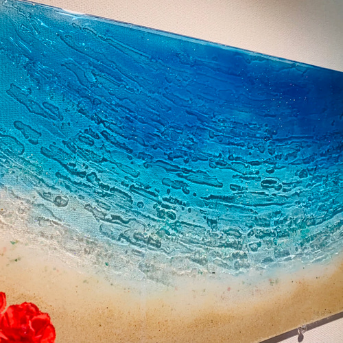 アートパネル エメラルドブルーの海と砂浜 天国に一番近い島 90×45