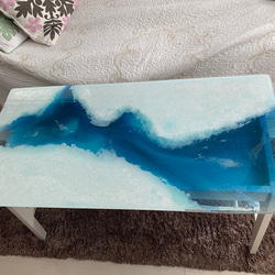 レオ様専用  ガラス センターテーブル トップ流氷の海 北極 南極 6枚目の画像