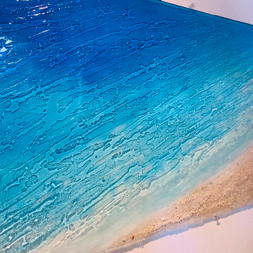 絵画 seaart 海景　海の絵 パールカラー パール ビーチ　海 絵画 テクスチャーアート 海景 ホログラム パールカラー ビーチ