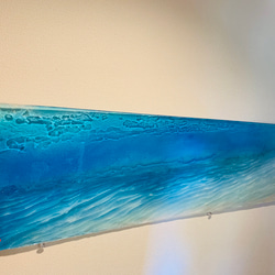 壁掛けディスプレイパネル　 120cm×45cm白い砂浜 砂紋とブルーシー 青い海 1枚目の画像