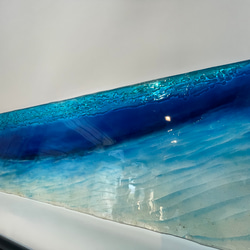 壁掛けディスプレイパネル　 120cm×45cm白い砂浜 砂紋とブルーシー 青い海 3枚目の画像