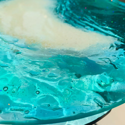 名もなき島 エメラルドグリーンの海 ミニ   波紋ガラスサイドテーブル丸 〜Minamo〜 2枚目の画像