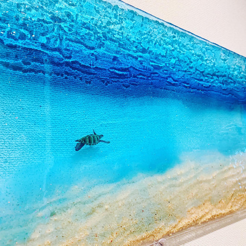 期間限定特別価格 アートパネル 波紋と砂紋のブルーシー 120cm×50cmディープブルー その他