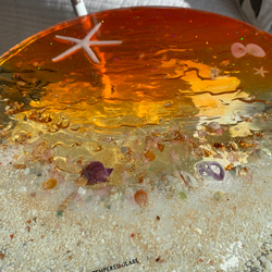 サンセット　ムーンビーチ ガラスサイドテーブル丸 〜Minamo〜 6枚目の画像