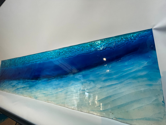 壁飾りパネル 120cm×30cm白い砂浜 砂紋とブルーシー 青い海 その他