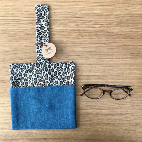 手縫い ヌメ革 シザーケース (手染めブルー) 6丁差し 革ベルト付き SCL