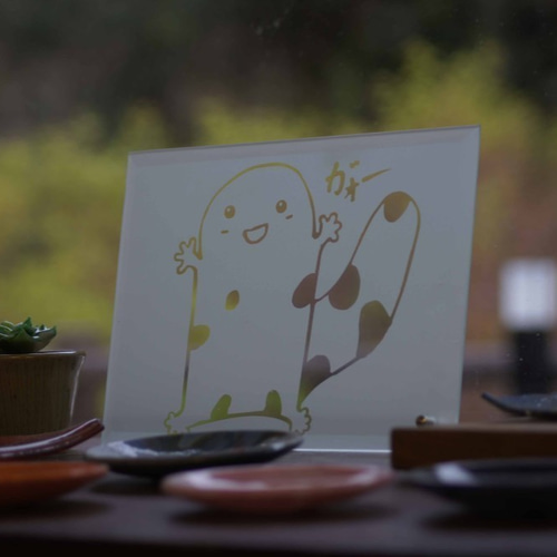 オーダーメイド】思い出のイラストをガラス彫刻プレートに