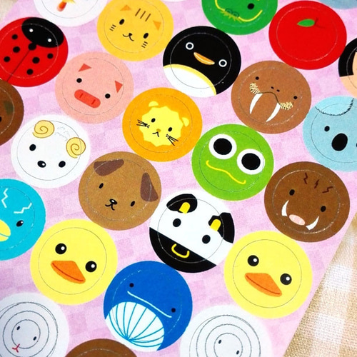 Si15 PET カラフル女の子×動物 ステッカー 4種類セット we-love-sticker_swm-set09