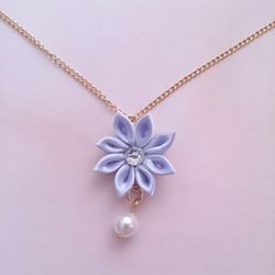 小さなお花のネックレス(紫2) 1枚目の画像