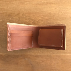 輕鬆進出小變化♪標準折疊錢包錢包[布朗]（訂做產品）錢包禮品節日禮物緊湊 第3張的照片