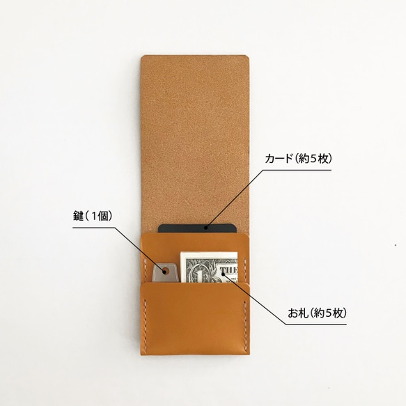 [ 簡易的な財布／名刺入れ／メモ帳カバー ] 使い方色々♪3WAYマルチケース（ベージュ） 3枚目の画像