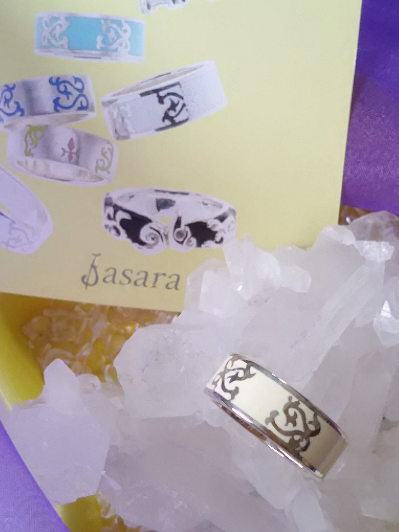 ＊silver 950＊ esmalte リング B3 blanco brillo