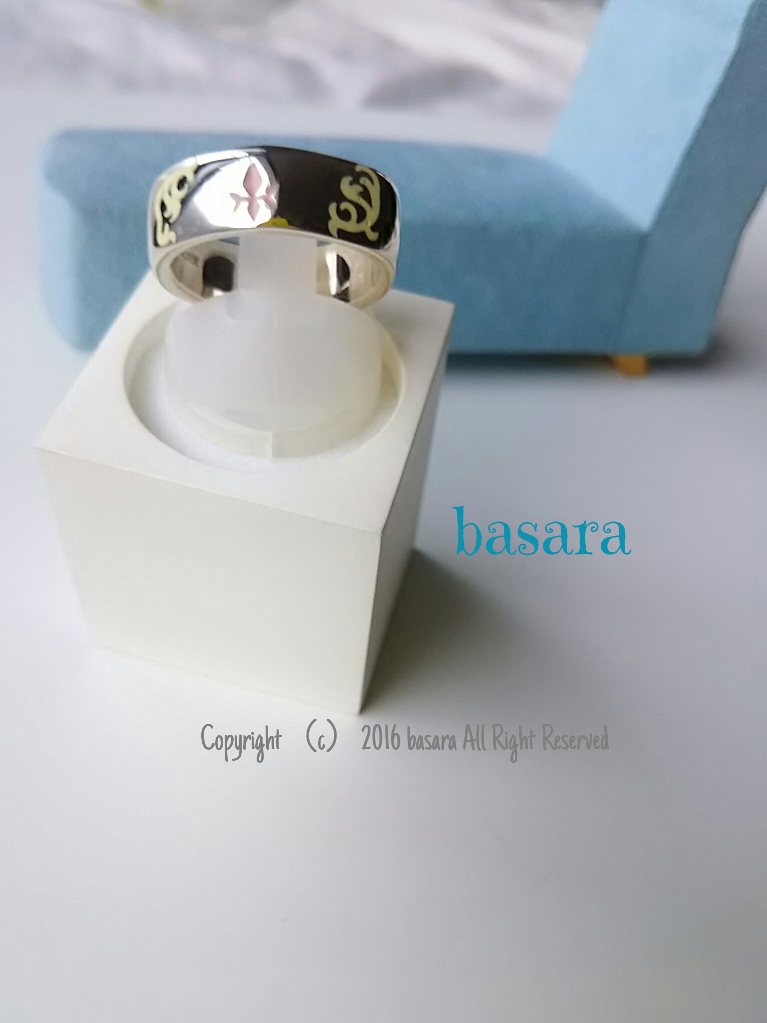 silver 950 esmalte リング b1 brillo