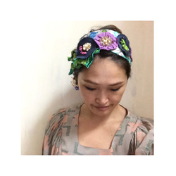 ○ＳＡＬＥ○circle in arrow 〈kenya〉black and navyフリーサイズ／ヘアバンド 3枚目の画像