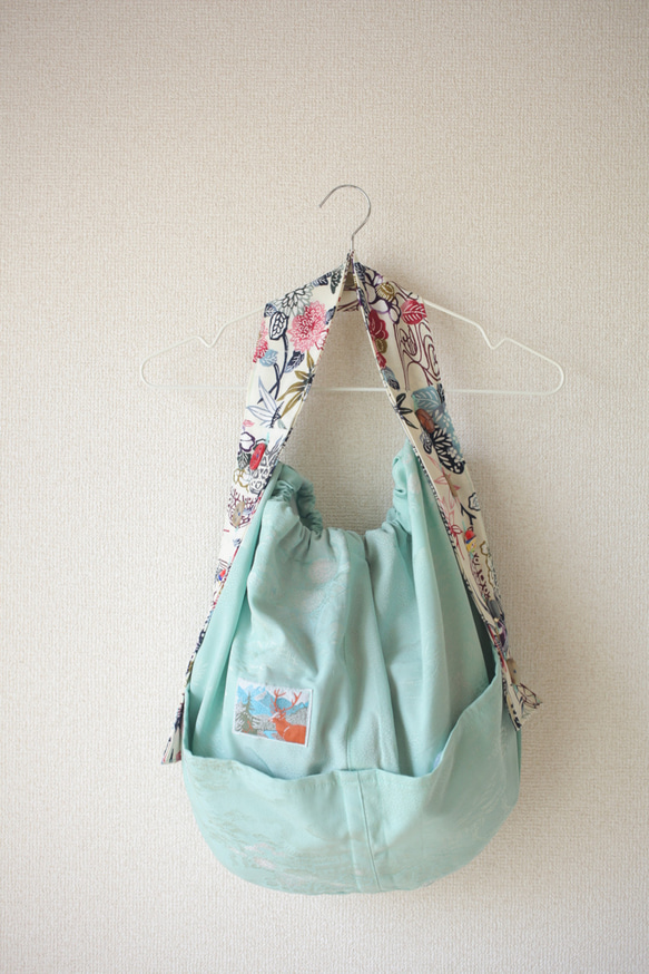 丸型フォルム kimono cloth bag (no.055) 3枚目の画像