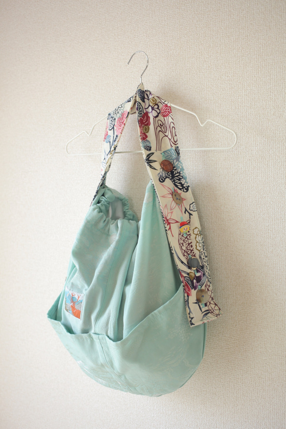 丸型フォルム kimono cloth bag (no.055) 4枚目の画像