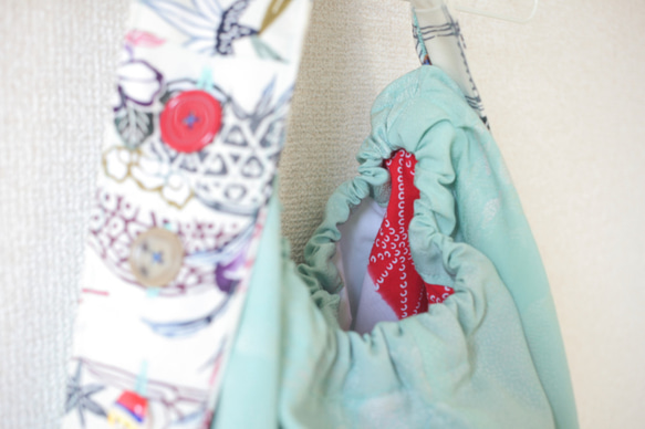 丸型フォルム kimono cloth bag (no.055) 7枚目の画像