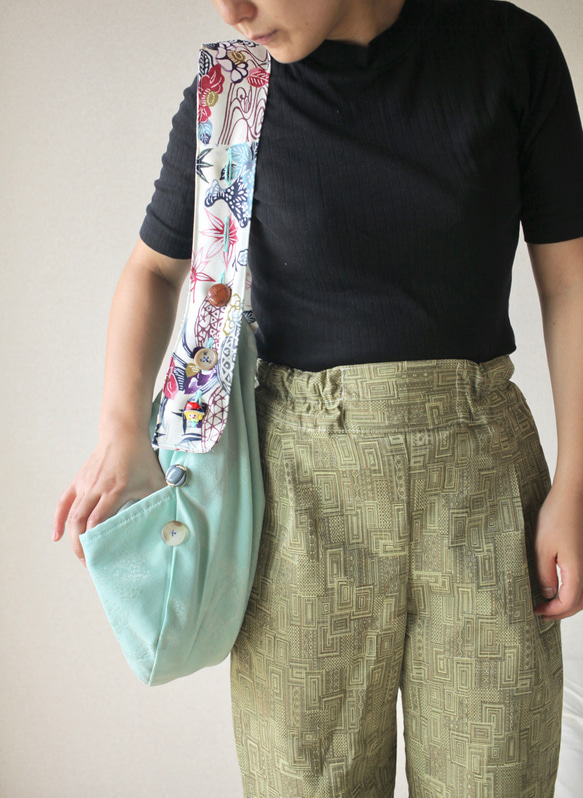 丸型フォルム kimono cloth bag (no.055) 10枚目の画像