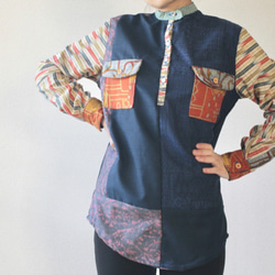 Unisex patchwork casual shirt (no.083) 1枚目の画像