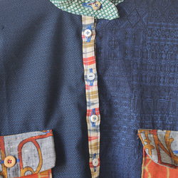 Unisex patchwork casual shirt (no.083) 3枚目の画像