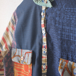Unisex patchwork casual shirt (no.083) 7枚目の画像