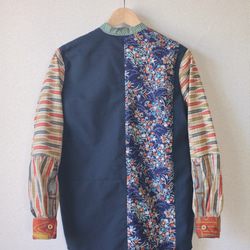 Unisex patchwork casual shirt (no.083) 8枚目の画像