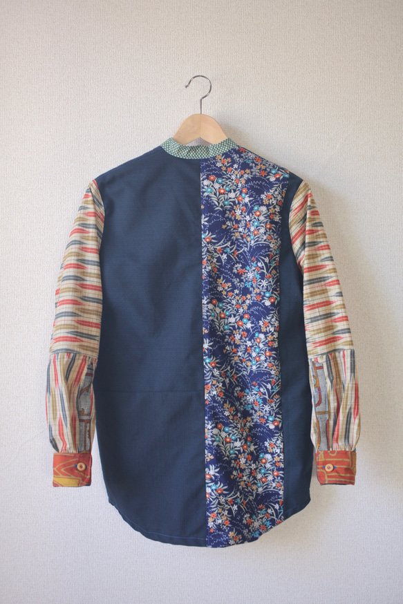 Unisex patchwork casual shirt (no.083) 8枚目の画像