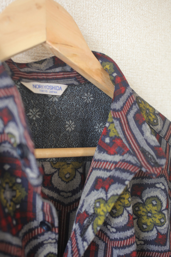 [SALE!!!] Men's スタンドカラー kasuri casual shirt (no.094) 8枚目の画像