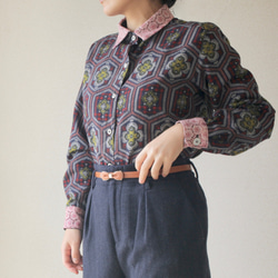 [出售!!!]花邊領卡蘇裡休閒襯衫（no.096） 第1張的照片