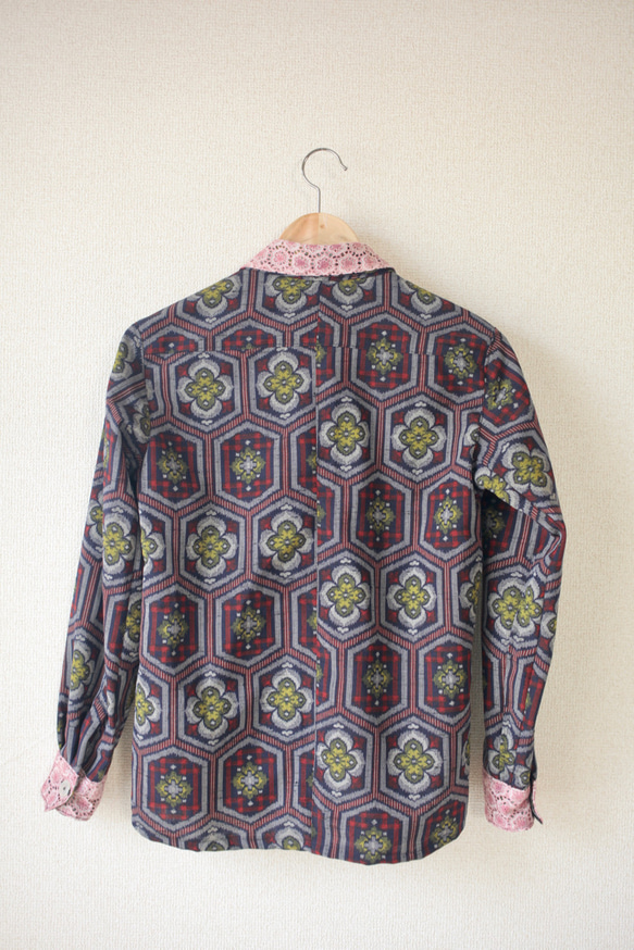 [出售!!!]花邊領卡蘇裡休閒襯衫（no.096） 第5張的照片