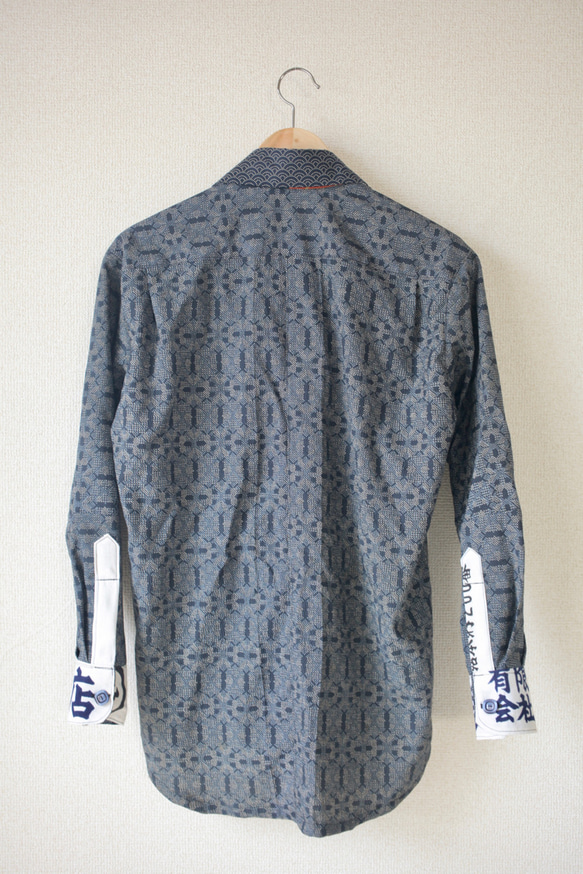 男士和服X Tenugui休閒襯衫（no.095） 第6張的照片