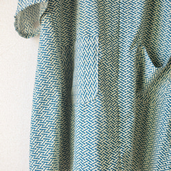 Green pattern square shape one-piece dress (no.101) 5枚目の画像