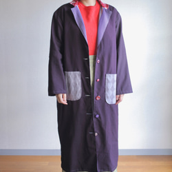 Dark Purpleの大人かわいい Kimono Long Jacket (no.129) 2枚目の画像