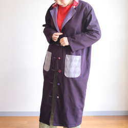 Dark Purpleの大人かわいい Kimono Long Jacket (no.129) 3枚目の画像