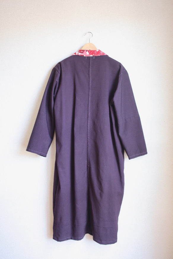 Dark Purpleの大人かわいい Kimono Long Jacket (no.129) 7枚目の画像