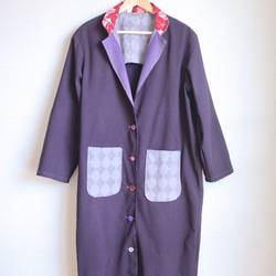 Dark Purpleの大人かわいい Kimono Long Jacket (no.129) 10枚目の画像